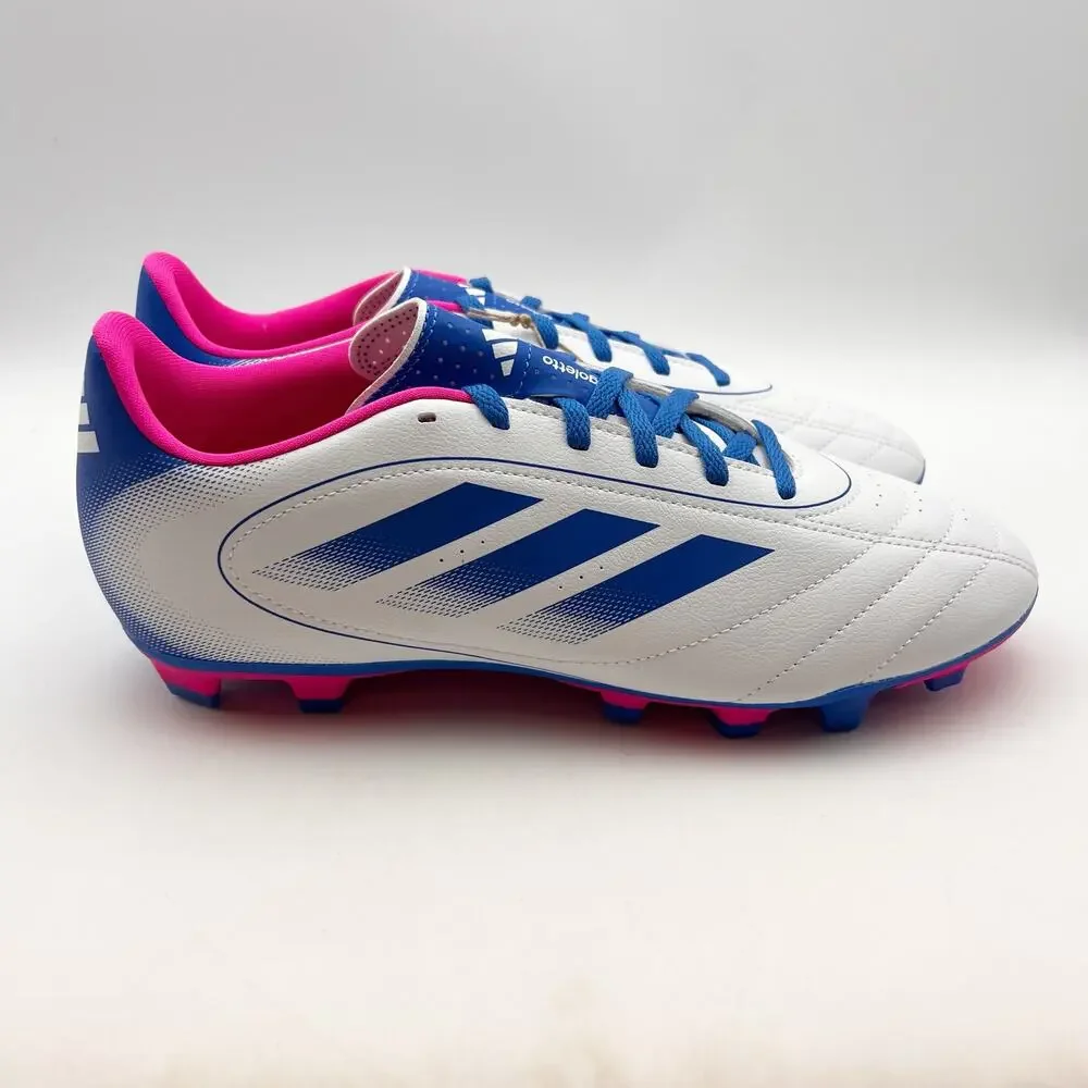 Adidas Goletto IX FG/MG Soccer Cleats Womens 10.5 Men 9.5 White Blue Pink NIB